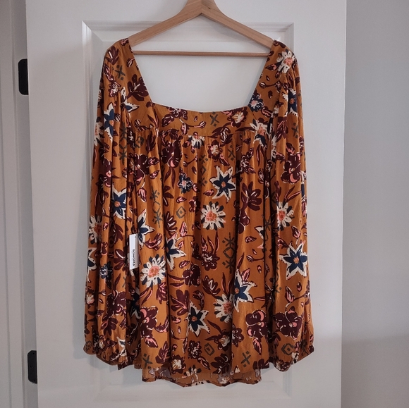 Sonoma Floral Print Square Neck Peasant Blouse NWT - Picture 9 of 12